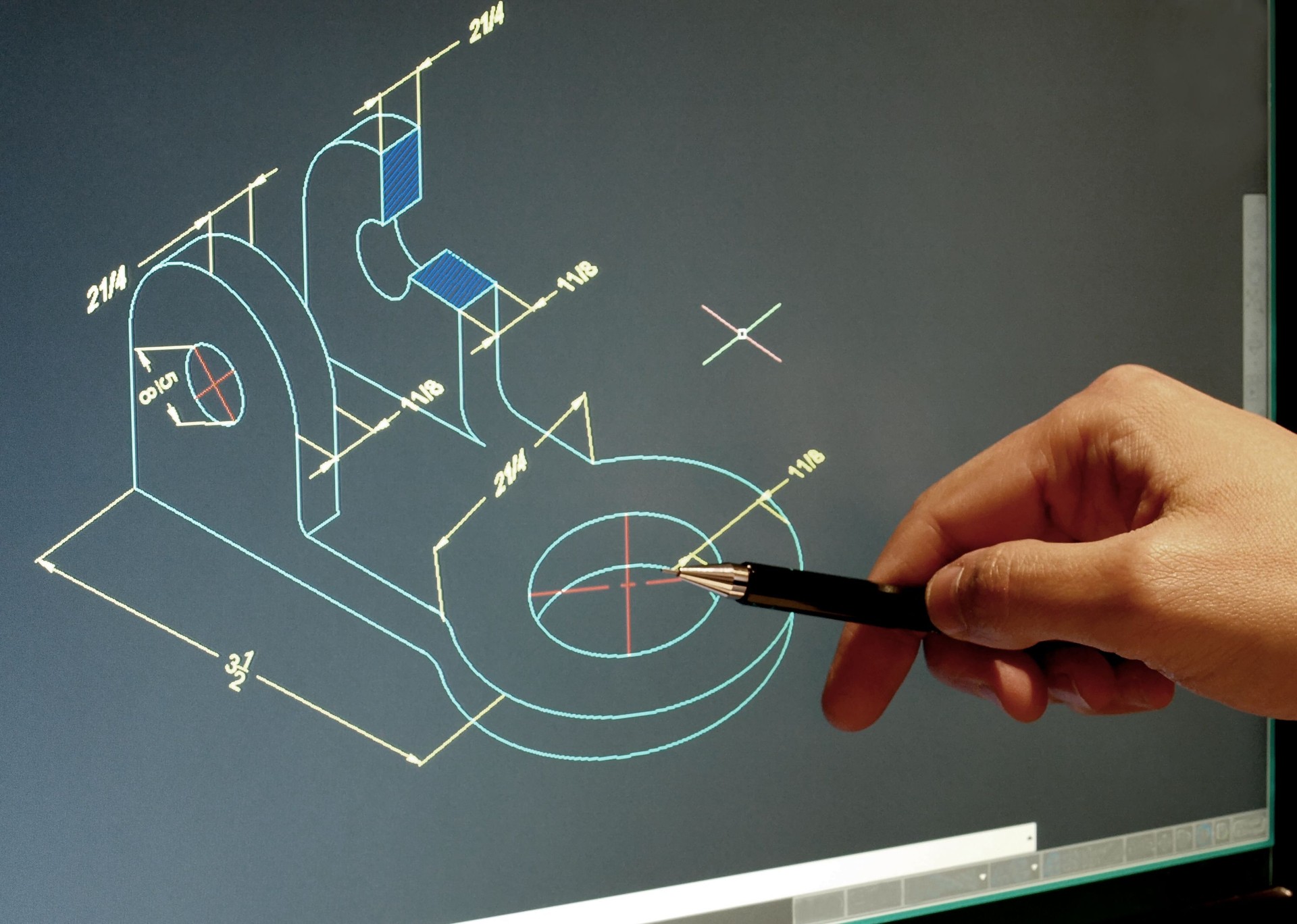 working at computer